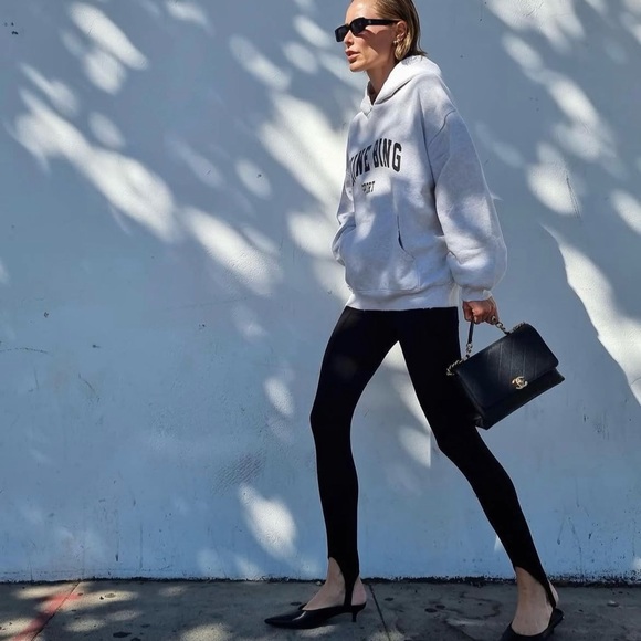 NWT Anine Bing Sport Harvey Oversized Sweatshirt Hoodie in Heather Gray Size S - Picture 4 of 13